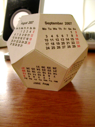 Print   Calendar on Make Your Own Dodecahedral Calendar    Rooster S Rail
